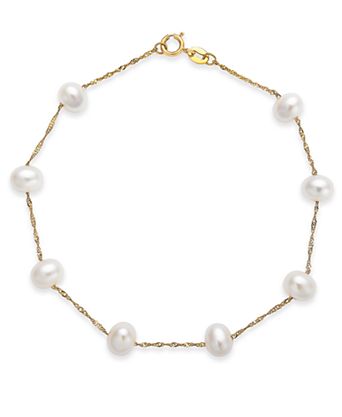 EFFY® Cultured Freshwater Pearl Station Bracelet (5-1/2-6mm) in 14k Gold
